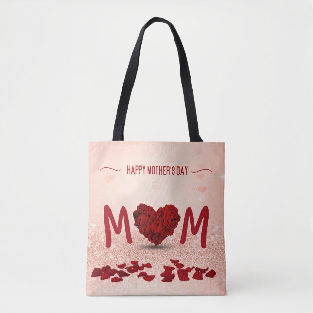 Rose am Muttertag Herz Bouquet - Tote Tasche (Vorderseite)