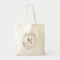 Rose an Pastell trugen den Blumenmonogramm-Buchsta