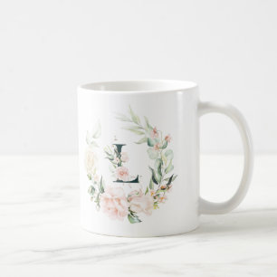 Rose an Pasteten haben Blumenmonogramm Kaffeetasse