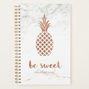 Rose Ananas auf weißem Marmor Seid süß Planer