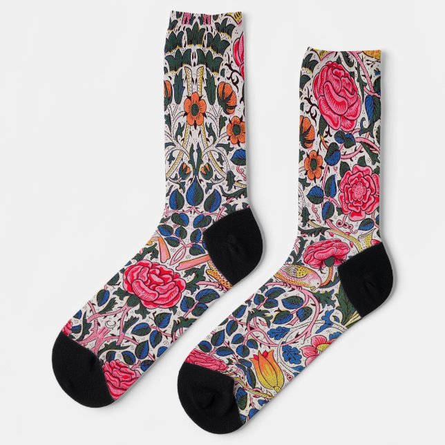 Rose and Bird, William Morris Socken (Linkes Detail)