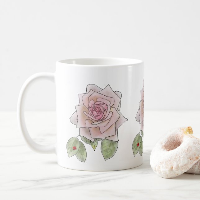 Rose and Ladybird Kaffeetasse (Mit Donut)