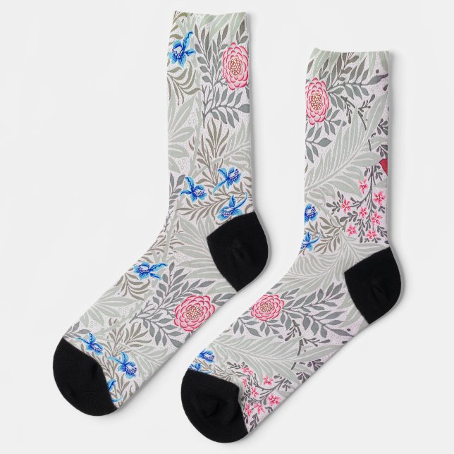 Rose and Larkspur, William Morris Socken (Linkes Detail)