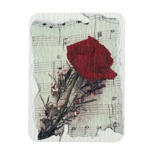<Rose and Music>von Kim Koza 2 Magnet (Vertikal)