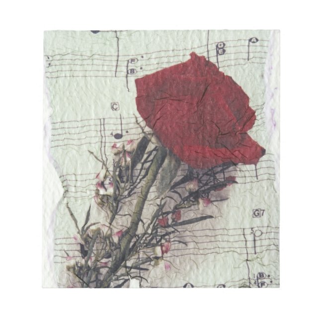 <Rose and Music>von Kim Koza 2 Notizblock (Vorderseite)