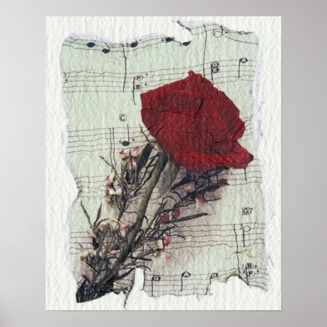 <Rose and Music>von Kim Koza 2 Poster (Vorne)