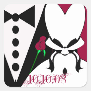 Rose Ändert die Farbe, um sich mit Ihrer Veranstal Quadratischer Aufkleber