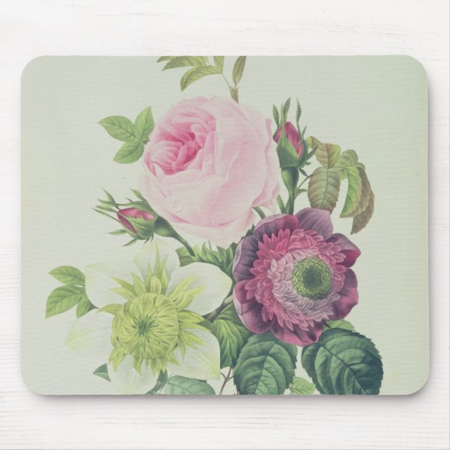 Rose, Anemone und Clematide Mousepad (Vorne)