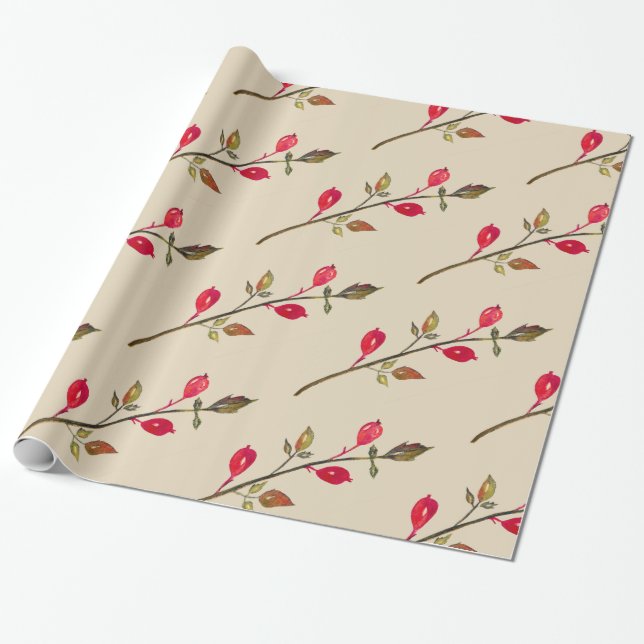 Rose angesagt, Kräuter Zeichnend Wrapping Paper Geschenkpapier (Ungerollt)