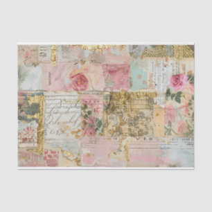 Rose Antikes Collage Muster Seidenpapier