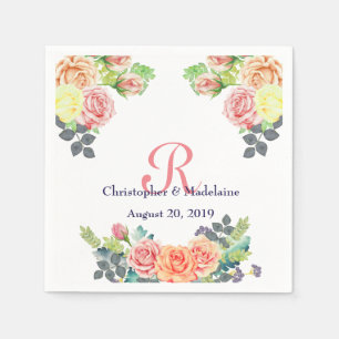 Rose Apricot und Pink für Hochzeiten Serviette