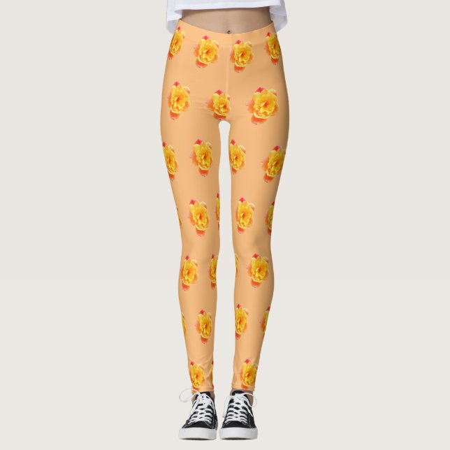 Rose-Aprikose Leggings (Vorderseite)