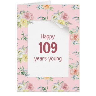 Rose Aquarell 109. Geburtstag 