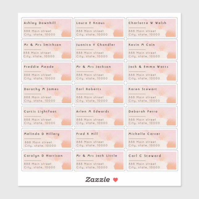 Rose Aquarell 21 Bezeichnung Aufkleber (Blatt)