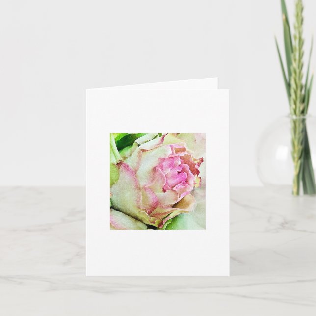 Rose Aquarell Art Print Note Card Karte (Vorderseite)