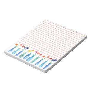 Rose Aquarell Blume Bouquet Orange Lined Notizblock