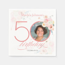 Rose Aquarell Elegantes Foto Rosa 50. Geburtstag