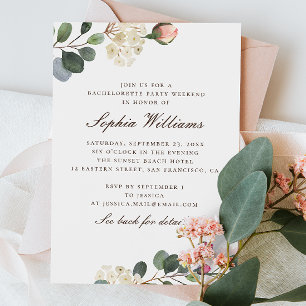 Rose Aquarell Junggeselinnen-Abschied Einladung