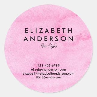 Rose Aquarell rosa Runder Aufkleber