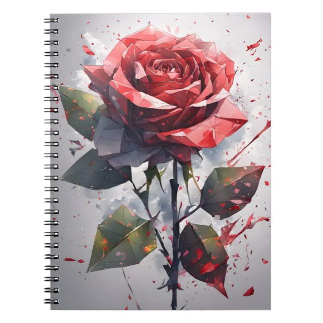 Rose - Aquarellblumen Notizblock (Vorderseite)