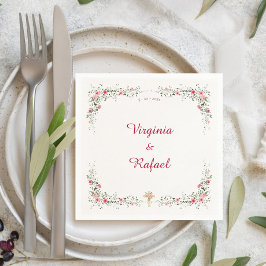 Rose Aquarellcreme Christliche Hochzeit Serviette