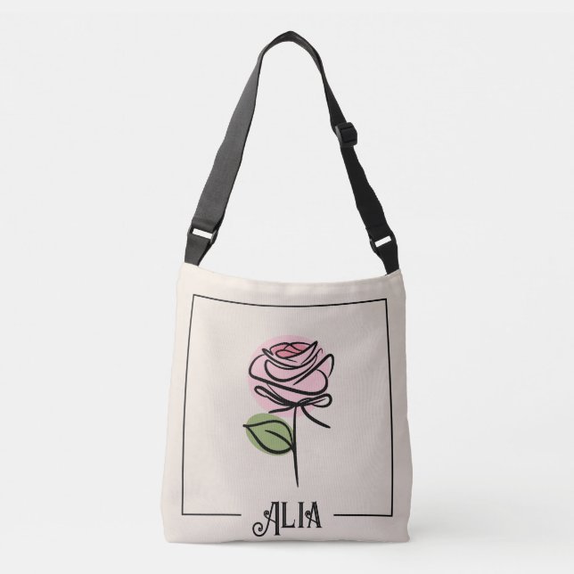 Rose Art Crossbody Bag Tragetaschen Mit Langen Trägern (Vorderseite)
