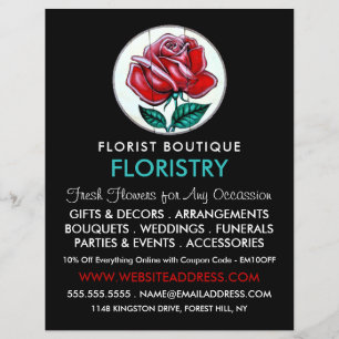 Rose Art, Florist, Floristik Werbung Flyer