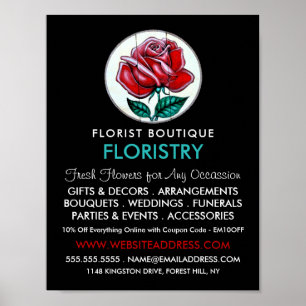 Rose Art, Florist, Werbung in Florenz Poster