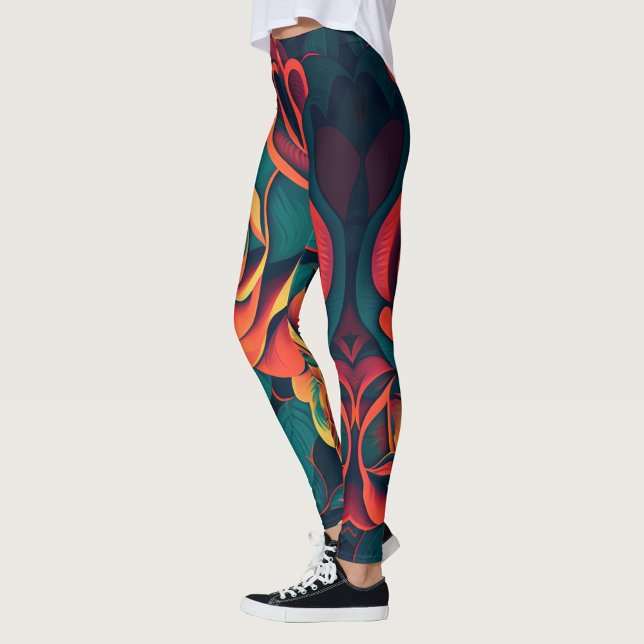 Rose Art Leggings (Colorful Rose Art Leggings!)