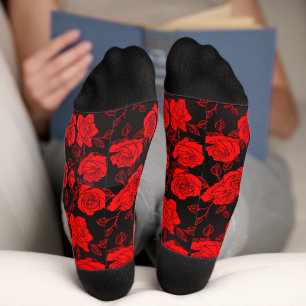 Rose Art Muster Crew Socken