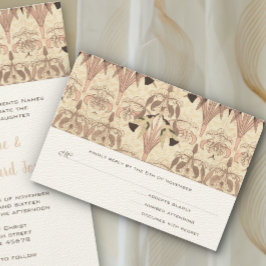 Rose Art Nouveau Hummingbirds Wedding RSVP Ca