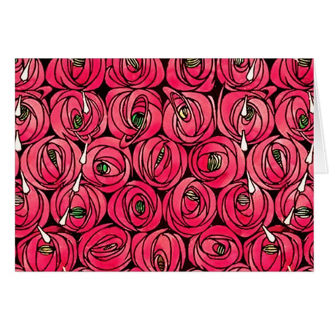 Rose Art Nouveau Rennie Macintosh Grafik (Vorderseite (Horizontal))