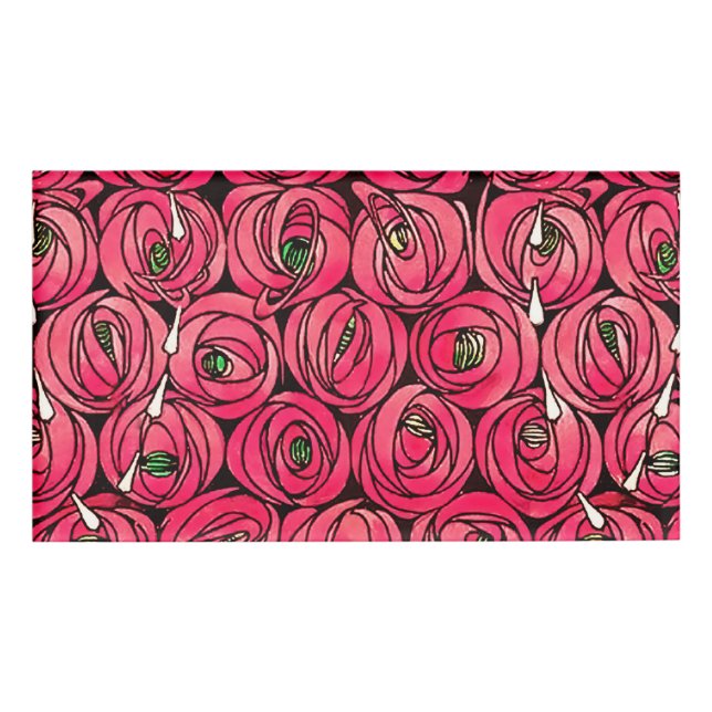 Rose Art Nouveau Rennie Macintosh Grafik Namenschild (Vorderseite)