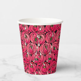 Rose Art Nouveau Rennie Macintosh Grafik Pappbecher