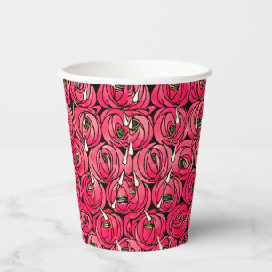 Rose Art Nouveau Rennie Macintosh Grafik Pappbecher