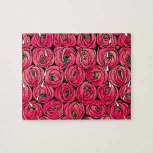 Rose Art Nouveau Rennie Macintosh Grafik Puzzle