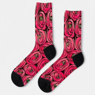 Rose Art Nouveau Rennie Macintosh Grafik Socken