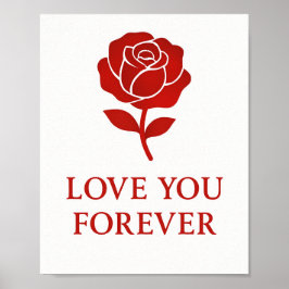 Rose Artwork Sharing Forever Valentine Romantic Poster