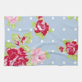 Rose auf blauem Küchentuch