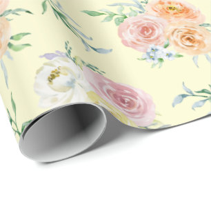 Rose auf gelbem Wrapping Paper Geschenkpapier