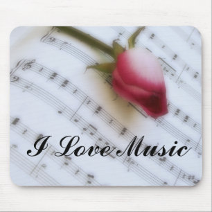 Rose auf Musik-Blatt Mousepad