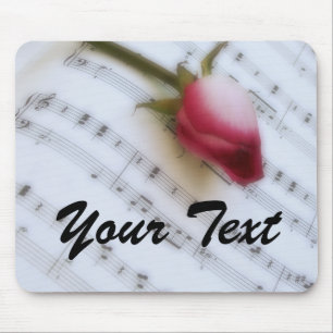 Rose auf Notenblatt-Mauspad Mousepad