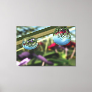 Rose auf Raindrops Canvas Print Leinwanddruck