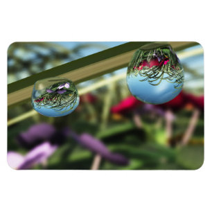 Rose auf Raindrops Flexible Magnet