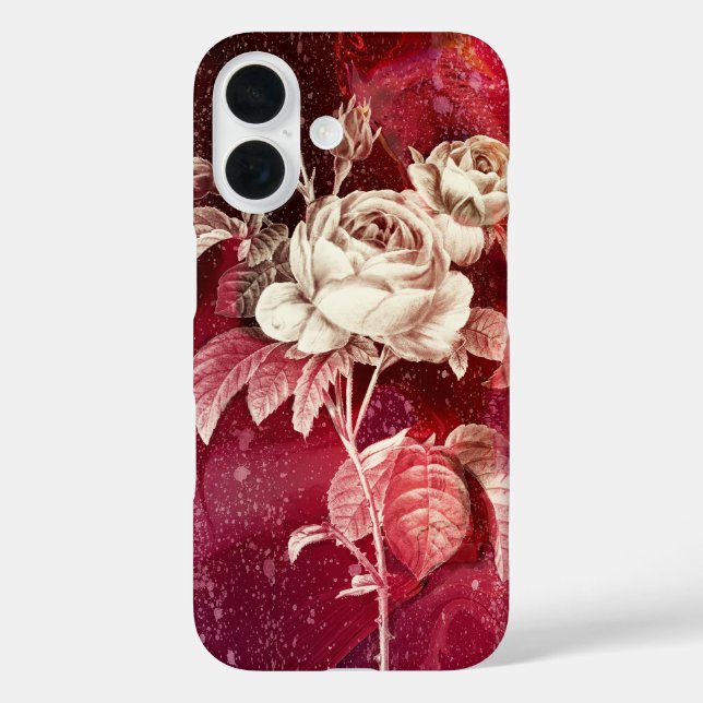 ROSE auf rotem Hintergrund Case-Mate iPhone Hülle (Rückseite)