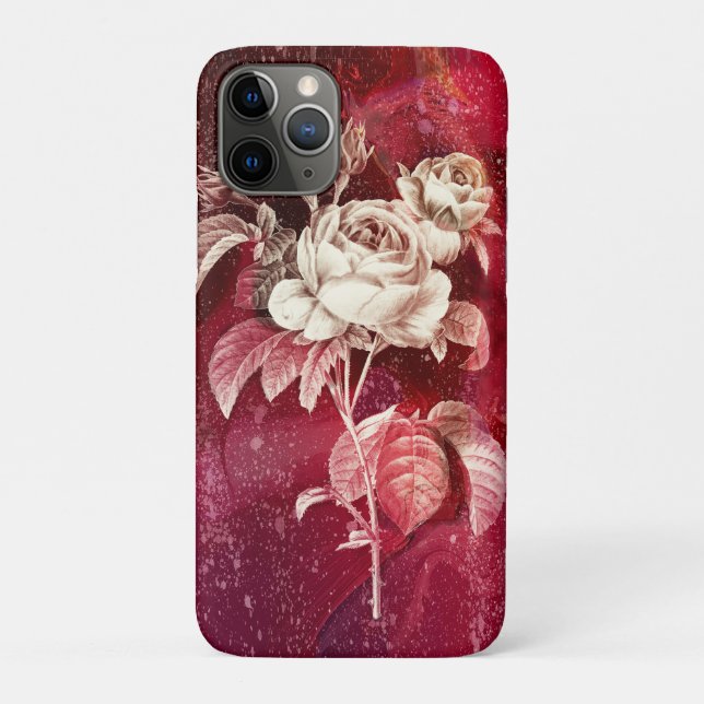 ROSE auf rotem Hintergrund Case-Mate iPhone Hülle (Rückseite)
