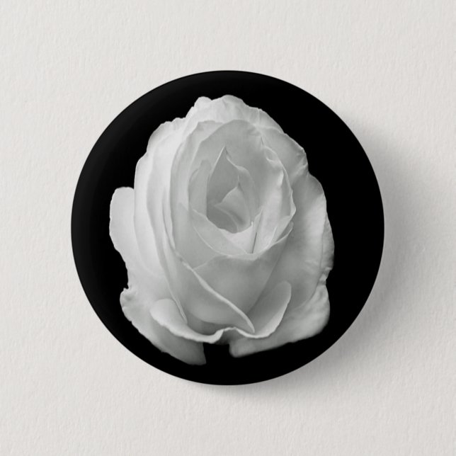 Rose auf schwarzem Hintergrund Button (Vorderseite)