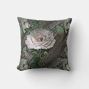 Rose auf Wetterholz Kissen