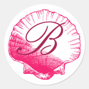 Rose Aufkleber für Mit Monogramm Muschel