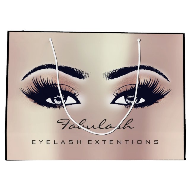 Rose Augapfel Rosa Makeup Glitzer Schönheit Kosmet Große Geschenktüte (Rückseite)